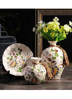 Generic Vases Set For Home Decor, Ramadan Decor, And Bridal Decor - Suitable For Artificial Flowers, 3 Pieces Of Ceramic - Modern Decorative Vases (Various Shapes)  - Image 1