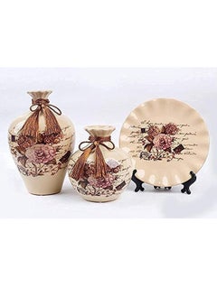 Generic Vases Set For Home Decor, Ramadan Decor, And Bridal Decor - Suitable For Artificial Flowers, 3 Pieces Of Ceramic - Modern Decorative Vases (Various Shapes)  - Image 2