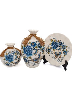 Generic Vases Set For Home Decor, Ramadan Decor, And Bridal Decor - Suitable For Artificial Flowers, 3 Pieces Of Ceramic - Modern Decorative Vases (Various Shapes)  - Image 3