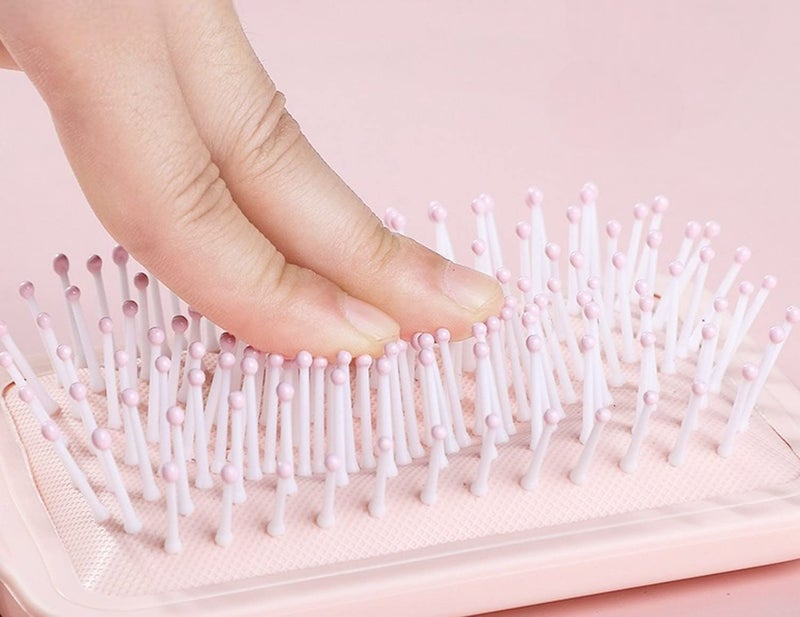 SHFTI Detangling Paddle Hairbrush, Great on Wet or Dry Hair, for Women, Men and Kids, for Long Thick Thin Curly Natural Hair (BEIGE, RECTANGULAR) - Image 4
