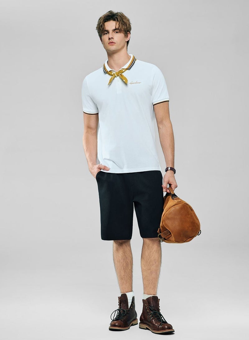 GIORDANO Men’s Slim Pique Polo with Contrast Collar & Signature Embroidery - Image 2