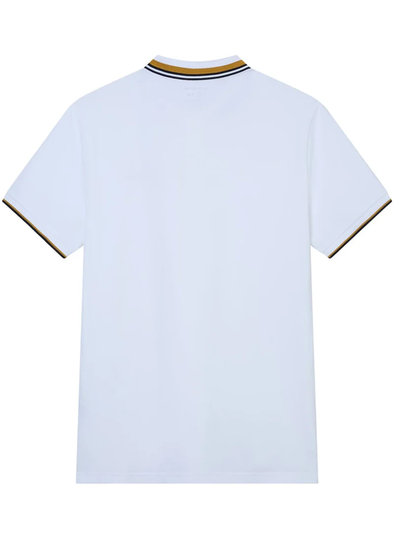 GIORDANO  Men’s Slim Pique Polo with Contrast Collar & Signature Embroidery for Men | Best Price UAE