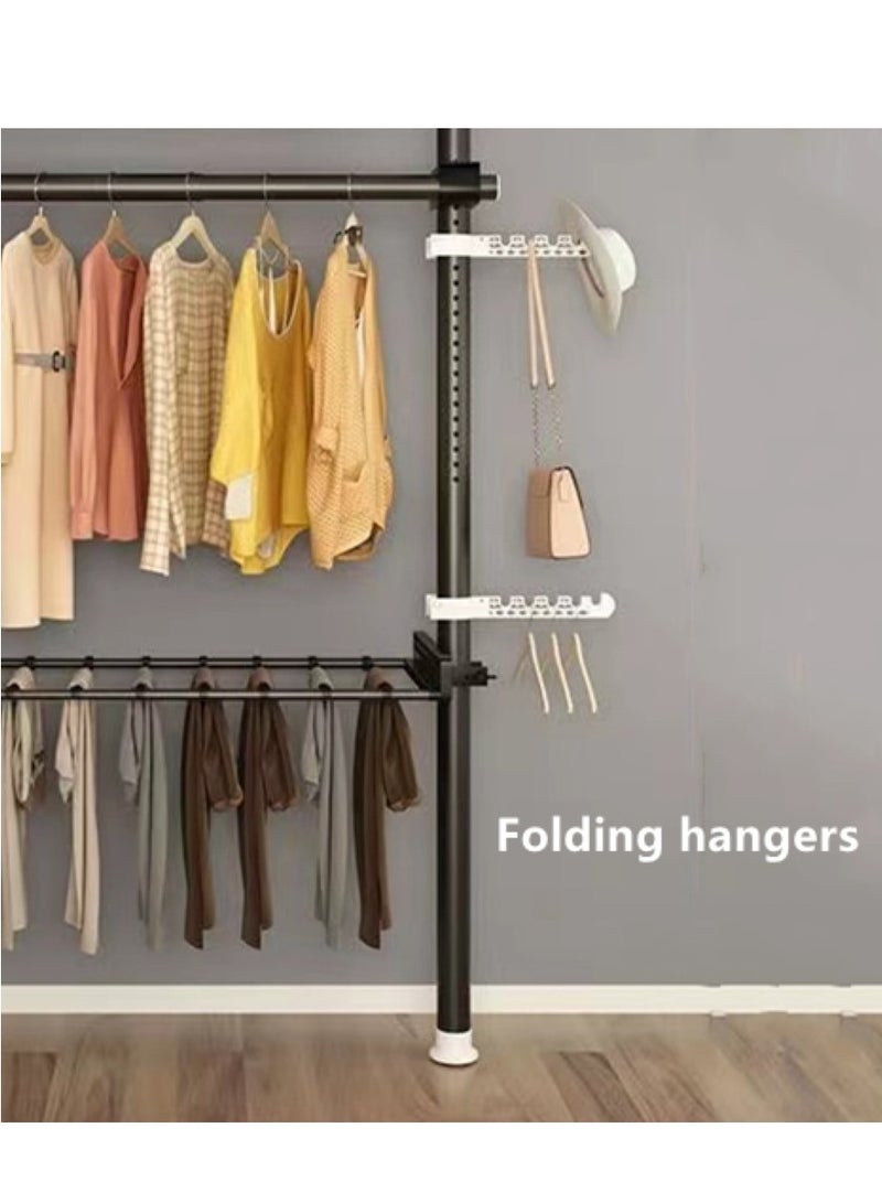 Kutis 8-Tier Retractable Coat Rack Super Load-Bearing Clothes Hanger Rack Stainless Steel Black - Image 4