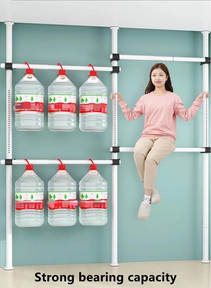 Kutis 8-Tier Retractable Coat Rack Super Load-Bearing Clothes Hanger Rack Stainless Steel Black - Image 5