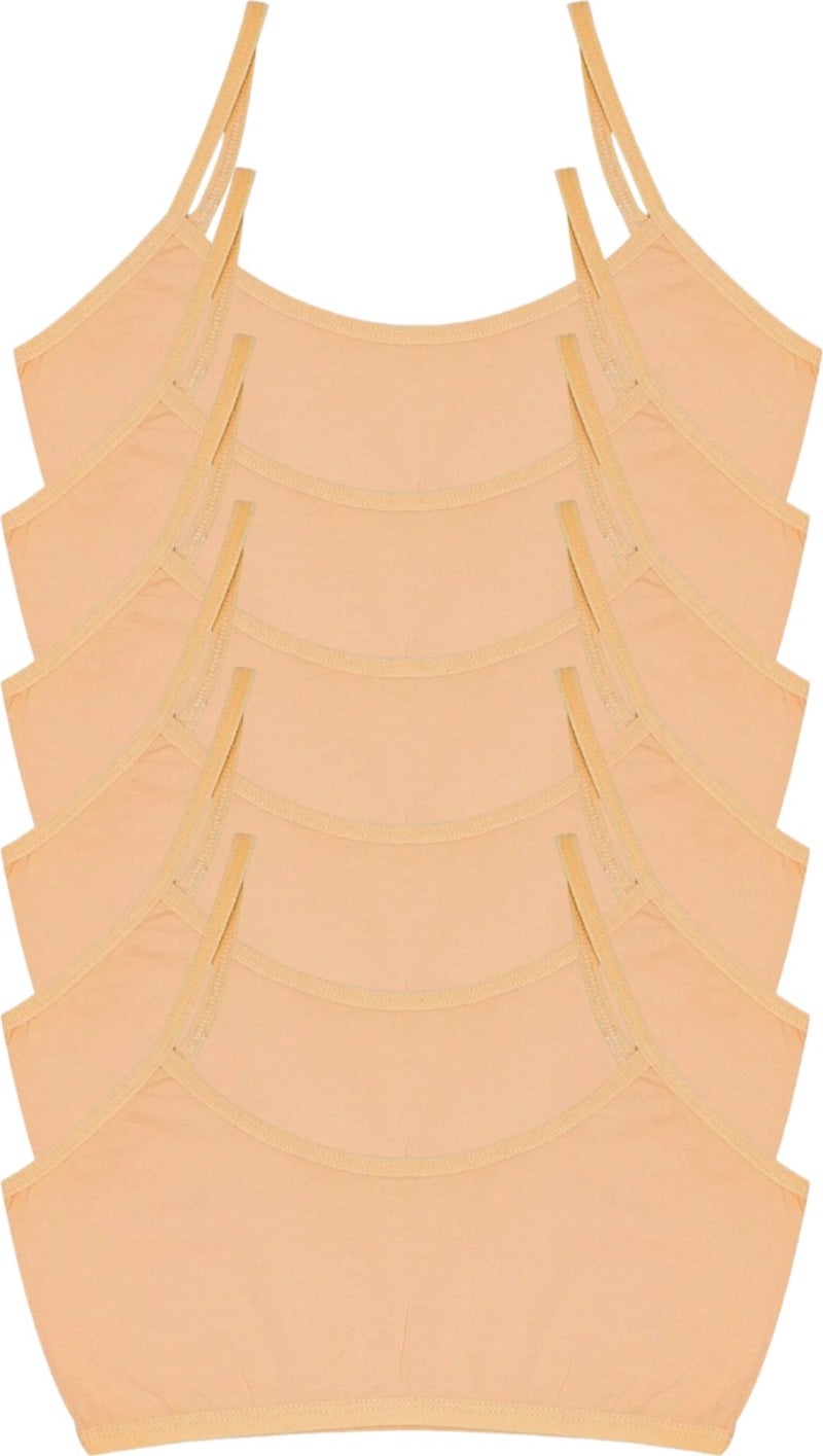 Arma Yıldız Arma Star Girl Skin Color 6-Piece Padless Training Bra, Cotton Flexible Bustier, Young Girl Half Tank Top  - Image 1