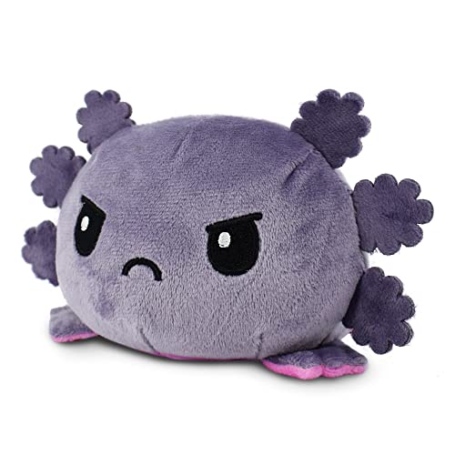 TeeTurtle - The Original Reversible Axolotl Plushie - Gray + Rainbow - Cute Sensory Fidget Stuffed Animals That Show Your Mood - Image 2