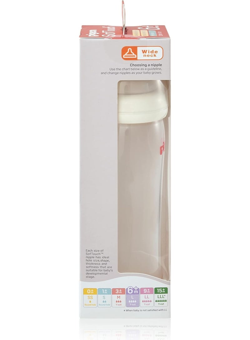 Pigeon Softouch Plus Neck Nursing Plastic Bottle 100% Silicone Nipple Bpa & Bps Free 330ml - Image 5