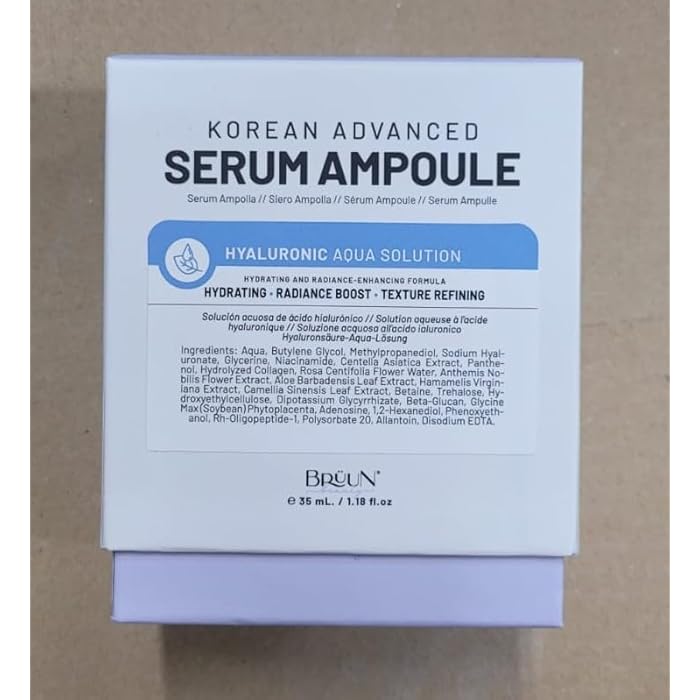 BRÜUN بروون هاي - أمبول هيدراتيشن حمض الهيالورونيك - سيروم كوري معزز للوجه للاستخدام كسيروم للعناية بالبشرة 1.18 أونصة سائلة - Image 4