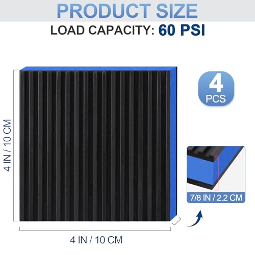 ToLanbbt 4 Pack Rubber Anti Vibration Pads 4" x 4" Heavy Duty EVA Mechanical Vibration Damping Isolator Pads 7/8" T Absorbing Mats for Compressor, Air Conditioner, Washing Machine, Dryer, Treadmill - Image 2