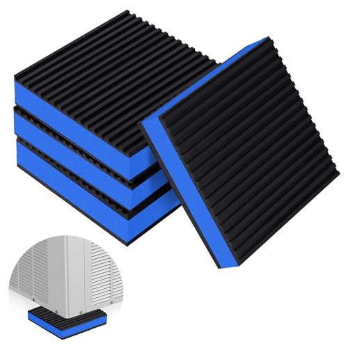 ToLanbbt 4 Pack Rubber Anti Vibration Pads 4" x 4" Heavy Duty EVA Mechanical Vibration Damping Isolator Pads 7/8" T Absorbing Mats for Compressor, Air Conditioner, Washing Machine, Dryer, Treadmill - Image 1