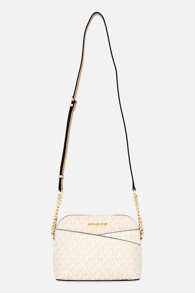 Michael Kors Women Brand Logo Cross Body Bag, Beige  - Image 1