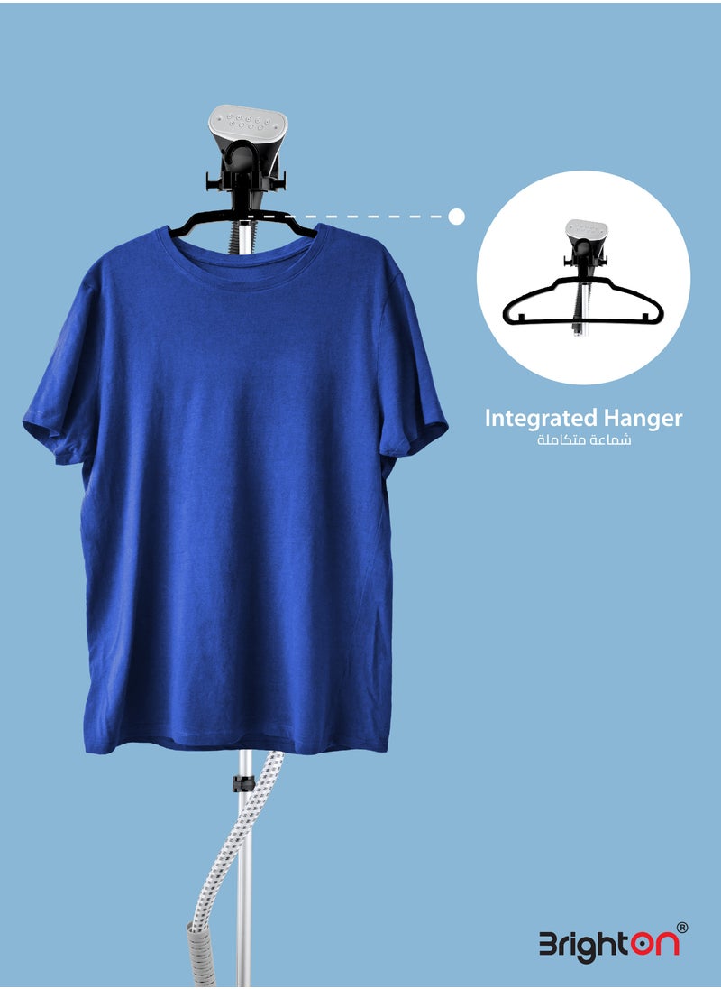 Brighton - Brighton 2000W Garment Steamer with 1.5L Tank, Adjustable Height, Continuous Steaming, Vertical Ironing, Flexible Hose, Double Protection, Detachable Tank, 2-Year Warranty - Image 1