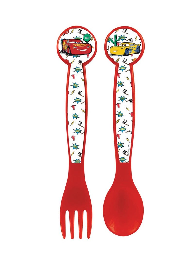STOR 2 PCS PP CUTLERY SET CARS LETS RACE - Image 1