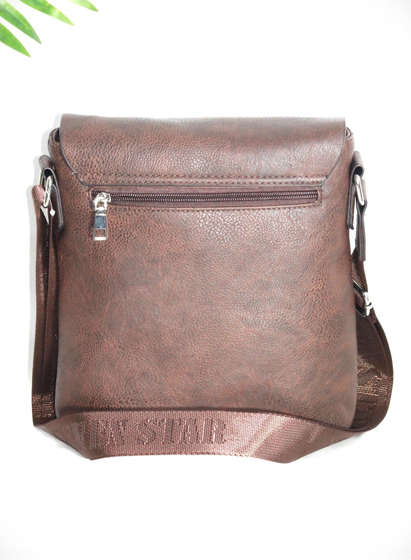 Leather crossbody bag for men