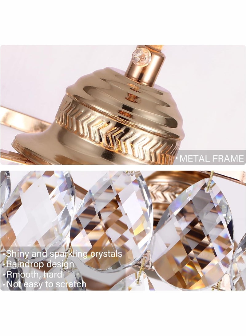 LOOPITYS Rose gold crystal pendant light mini crystal pendant light, (47.24 inches height adjustable, 30CM/11.8 inches diameter, E27 bulb base, excluding bulbs) modern pendant light, unique pendant light for corridors, bedrooms, and hallways - Image 4