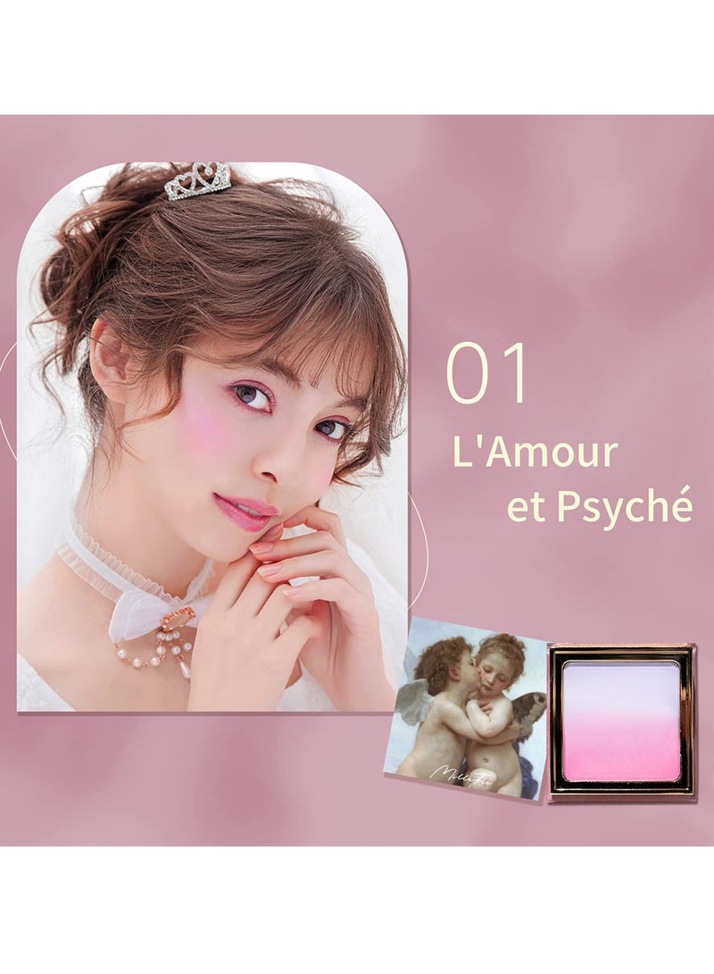MilleFee MilleFée Angel Gradation Blushes Lone Wear Shimmer Powder Palette for Beauty Cheek 5g/ 0.176 oz-01 L'Amour Et Psyché - Image 2