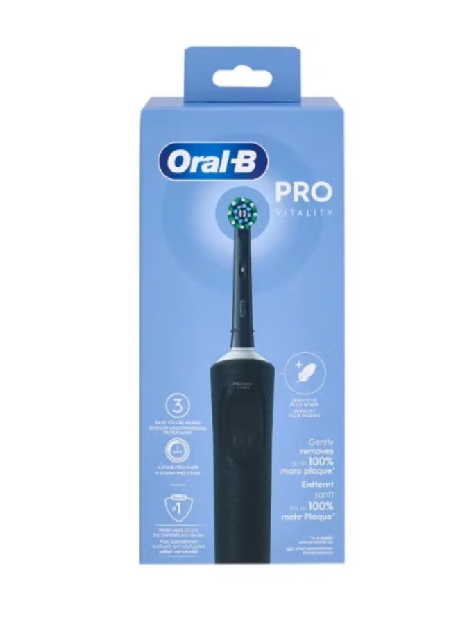 أورال بي فرشاة أسنان كهربائية قابلة لإعادة الشحن Oral B Vitality Pro برأس CrossAction، 3 أوضاع تنظيف، أسود - Image 1