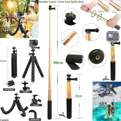 Gurmoir Accessory Kit with Waterproof Case for Go Pro Hero 13 12 11 10 9 Black. Underwater Diving Housing Floating Hand Grip Screen Protector Bundle Pack for GoPro 13 12 11 10 9 Camera(DT13) - Image 4