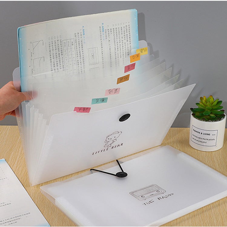 Student Accordion Bag With 12 Compartments, Portable Test Paper Bag, Multi-Layer Insert File Bag, Document Folder, Storage Folder, A4 Accordion Style - Image 2