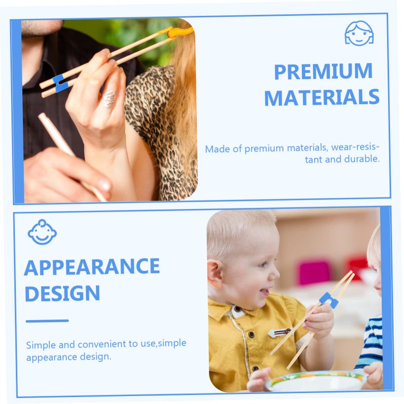 Reusable Chopstick Helpers For Beginners Easy Install Plastic Clips Blue 5 Pieces - Image 4