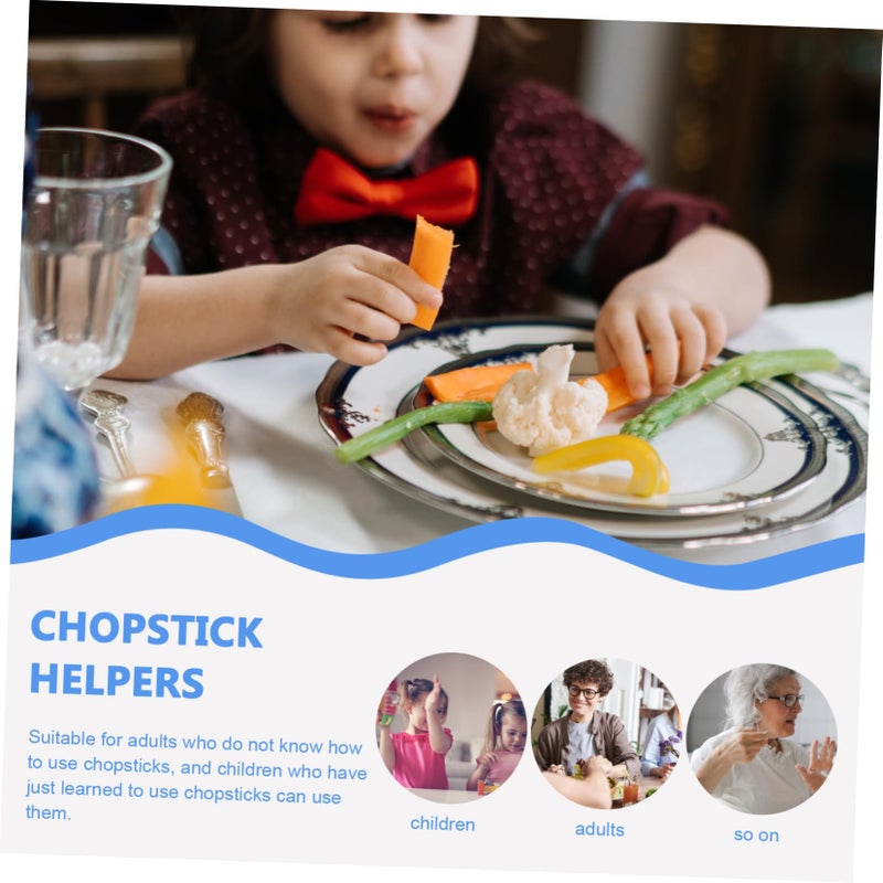 Reusable Chopstick Helpers For Beginners Easy Install Plastic Clips Blue 5 Pieces - Image 5