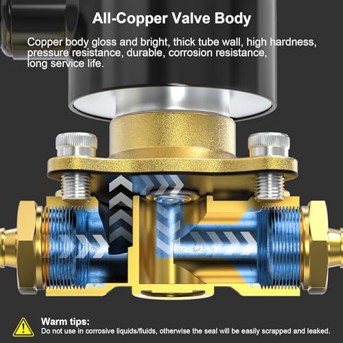 TAILONZ PNEUMATIC 1/2 Inch NPT DC12V Brass Electric Solenoid Valve 2W160-15 Normally Closed Water, Air, Diesel - Image 5