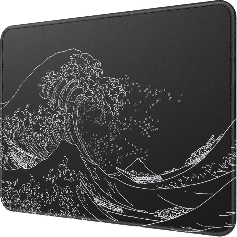MROCO Mouse Pad [30% Larger] with Anti-Fray Stitched Edges, Premium-Textured Waterproof Surface, Non-Slip Rubber Base, Computer & Gaming Mouse Mat for Laptop, Office & Home, 8.5 x 11 in, Kanagawa Wave - Image 1