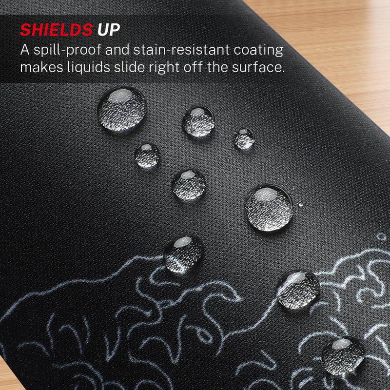 MROCO Mouse Pad [30% Larger] with Anti-Fray Stitched Edges, Premium-Textured Waterproof Surface, Non-Slip Rubber Base, Computer & Gaming Mouse Mat for Laptop, Office & Home, 8.5 x 11 in, Kanagawa Wave - Image 5