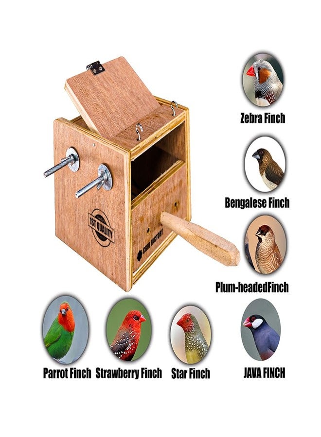 CRIB FACTORY Strong Breeding Box for All Finches Plywood | for Star Finch, Zebra Finch, BengaleseFINCH | 5.5x5.5x6 INCH - Image 3
