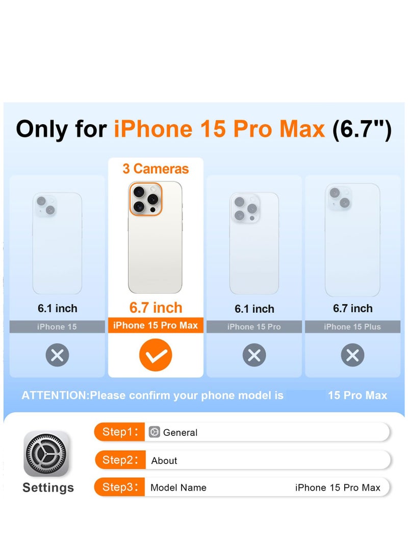 SYOSI - Case for iPhone 15 Pro Max IP68 Waterproof Cover, 360° Full Body Shockproof Protection Case, Slim Thin Yellowing Resistant Scratch-Resistant Back Magnetic Phone Cover for 15 Pro Max, Clear Black - Image 1
