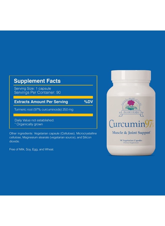 Ayush Herbs - Curcumin 97% Herbal Turmeric Supplement For Wholebody Support 90 Capsules - Image 1