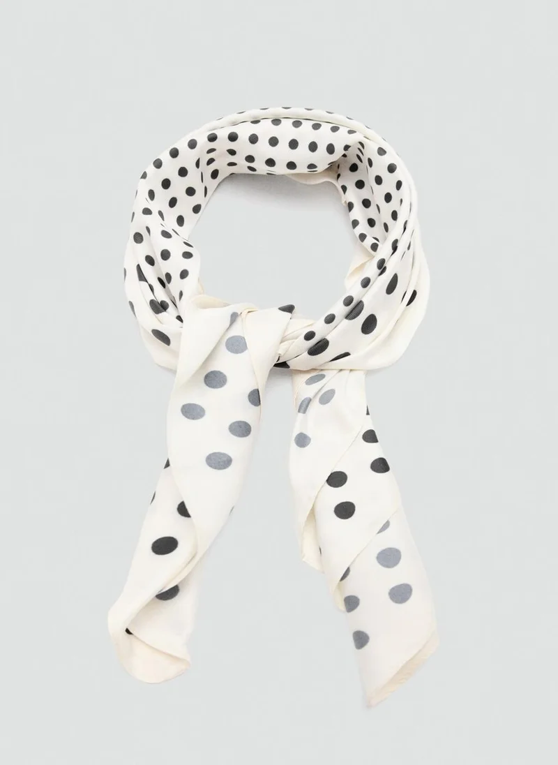 مانجو Satin check-print scarf