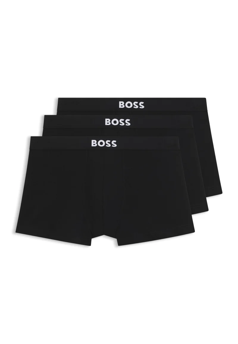 BOSS Three-pack of trunks in stretch cotton
