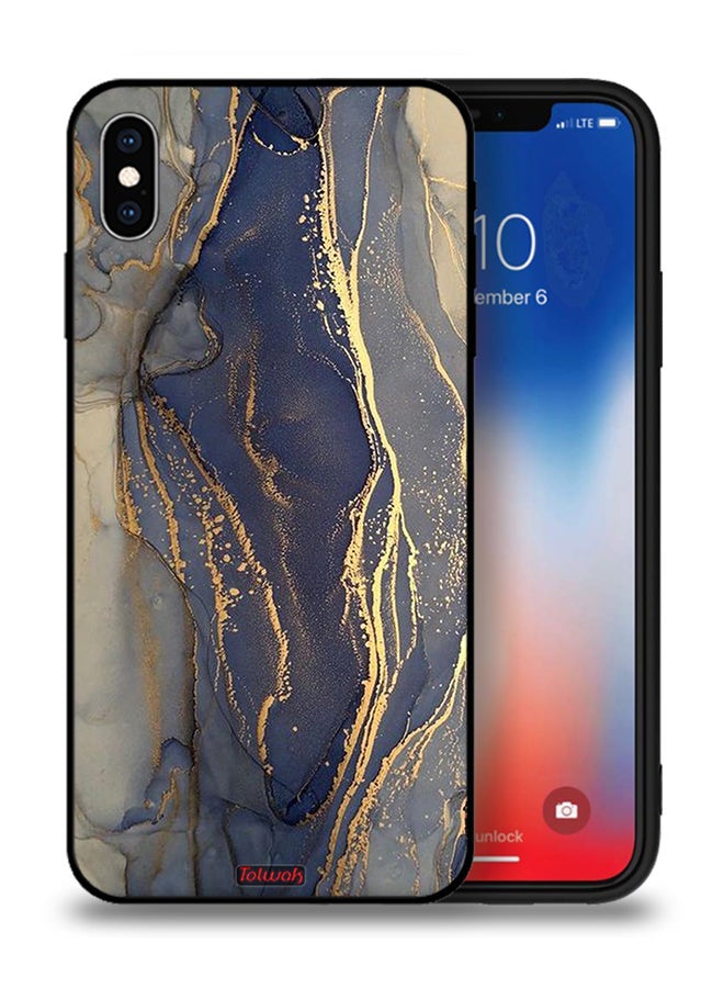 Tolwak Apple iPhone XS Max Protective Case Gliter Marble Pattern - Image 1
