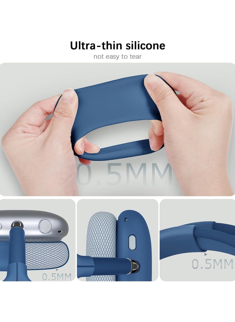 AROAQ - Suitable for Airpods Max Protective Cover Apple Max Earphone Shell Solid Color Silicone Soft Shell Earphone Cover Three-Piece Set - Image 1