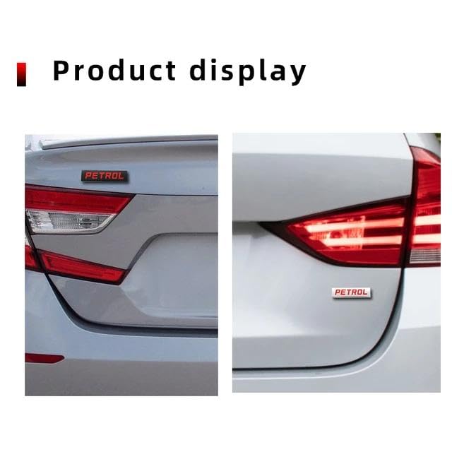 AutoBizarre 3D Raised Petrol Metal Monogram Emblem Badge Sticker for All Cars & Bikes (Black Red) - Image 2