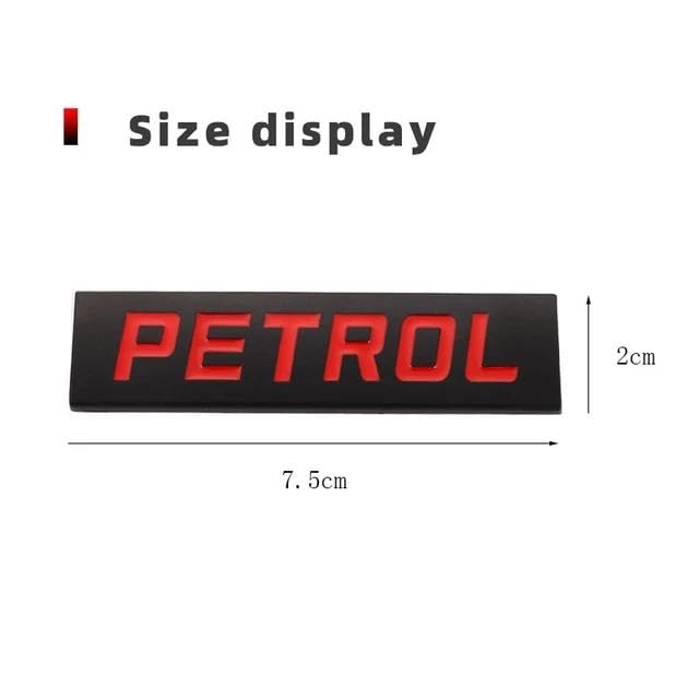 AutoBizarre 3D Raised Petrol Metal Monogram Emblem Badge Sticker for All Cars & Bikes (Black Red) - Image 3