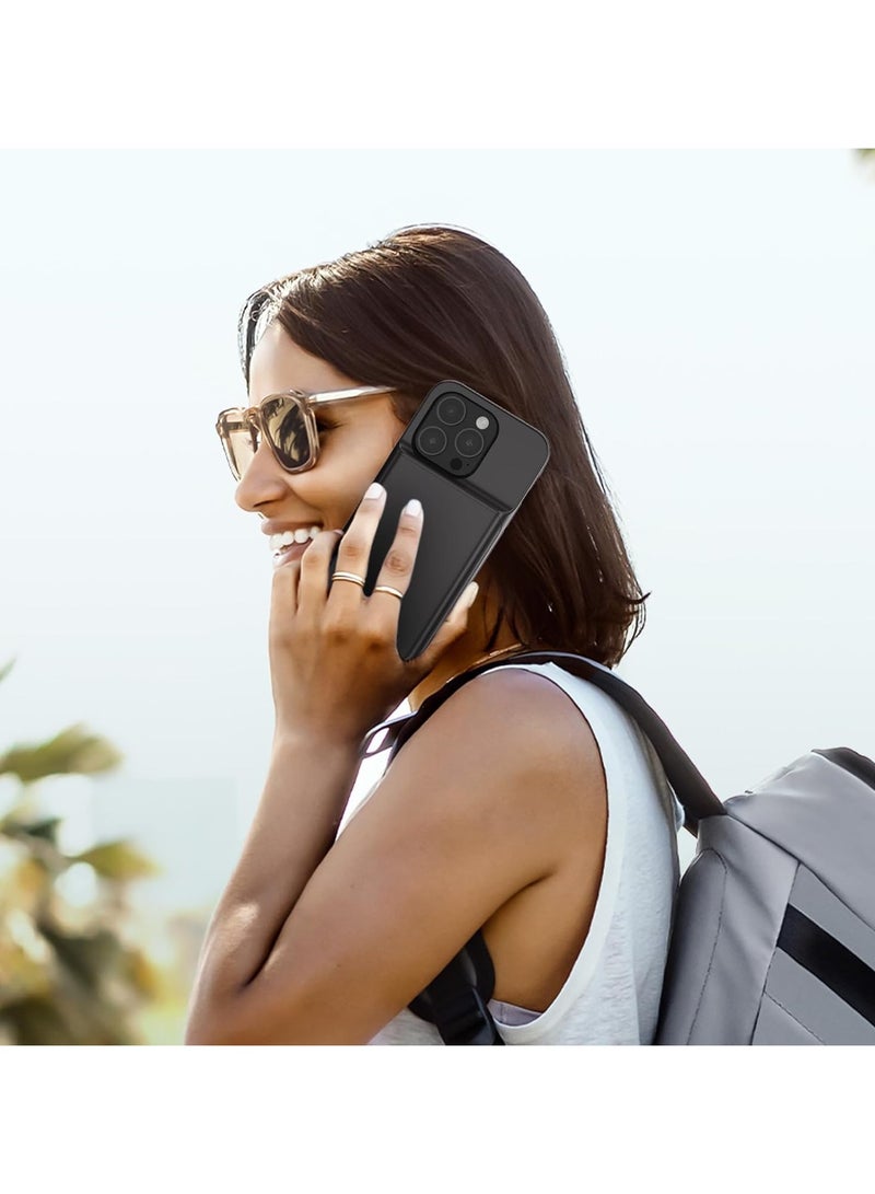 حافظة بطارية لهاتف iPhone 14 Pro Max - غطاء شحن محمول واقٍ بسعة 7000 مللي أمبير في الساعة، حزمة بطارية ممتدة قابلة لإعادة الشحن مع مؤشر LED ذكي - أسود - Image 5