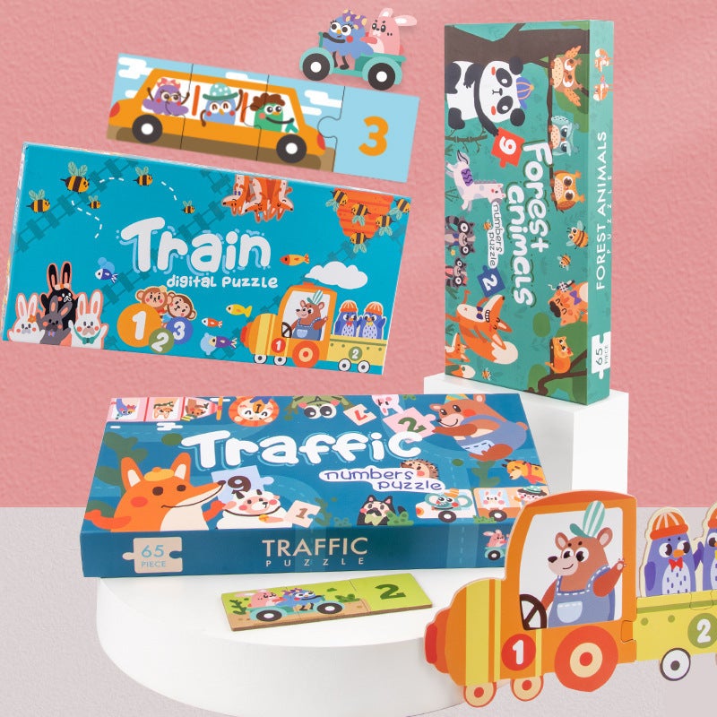 Ladder Digital Cognitive Puzzle Children'S Educational Early Education Intelligence Development Teaching Aids Big Scene Animal Enlightenment Toys - Image 2