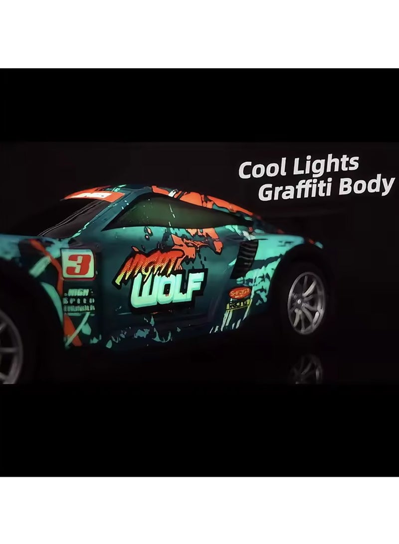 Toyland سيارة سباق قابلة لإعادة الشحن تعمل بالتحكم عن بعد بمقياس 1:24 و4WD ومزودة بإضاءة ديناميكية للأطفال - Image 4