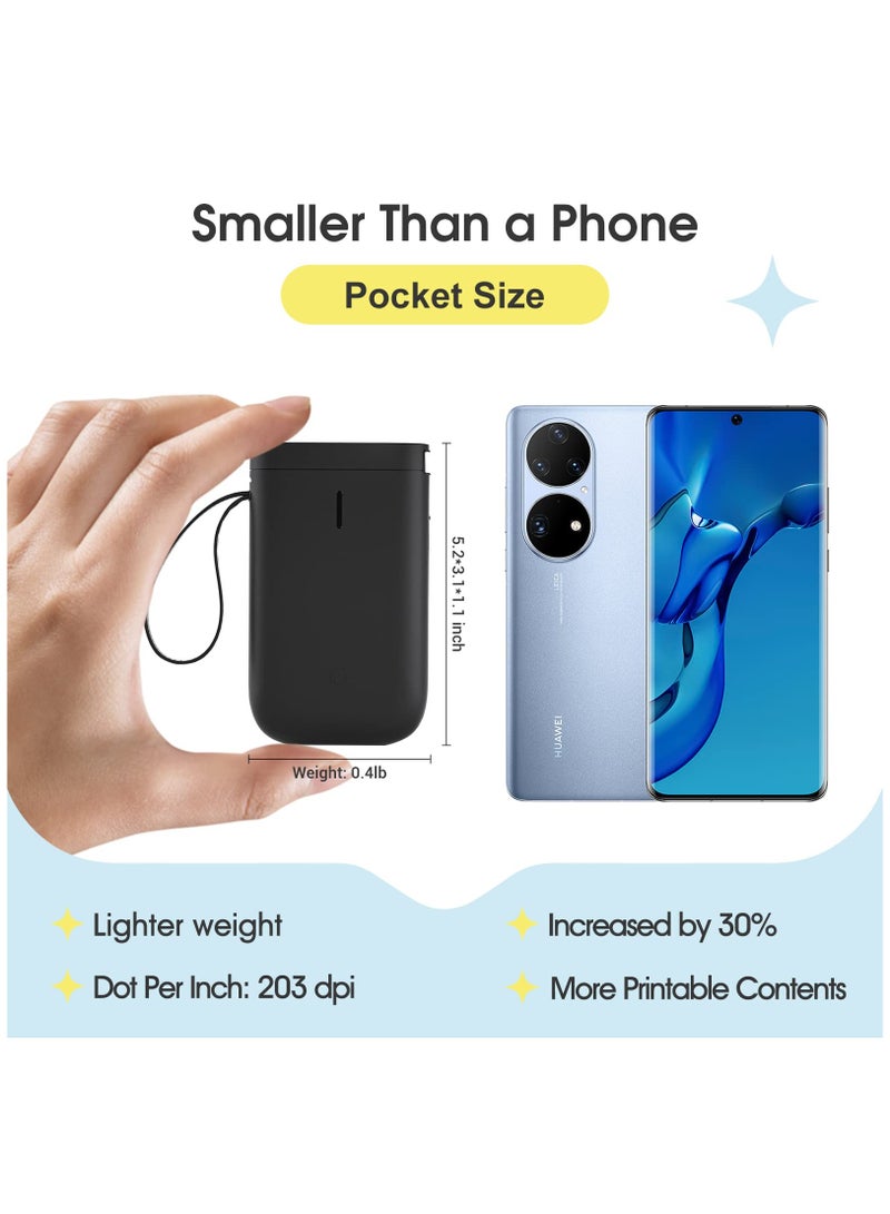 Label Maker Machine D11 Label Printer Tape Included Portable Wireless Connection Multiple Templates Available for Phone Pad Easy to Use Office Home Organization USB Rechargeable - Image 4