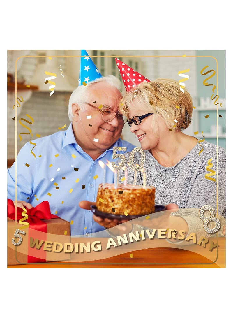 Zikra Number 0-9 Birthday Cake Toppers Bling Rhinestone Happy Birthday Cake Decorations Metal Alloy Large Number Cupcake Toppers Glitter Cake Topper Numbers for Party Wedding Anniversary, Set of 10 - Image 3