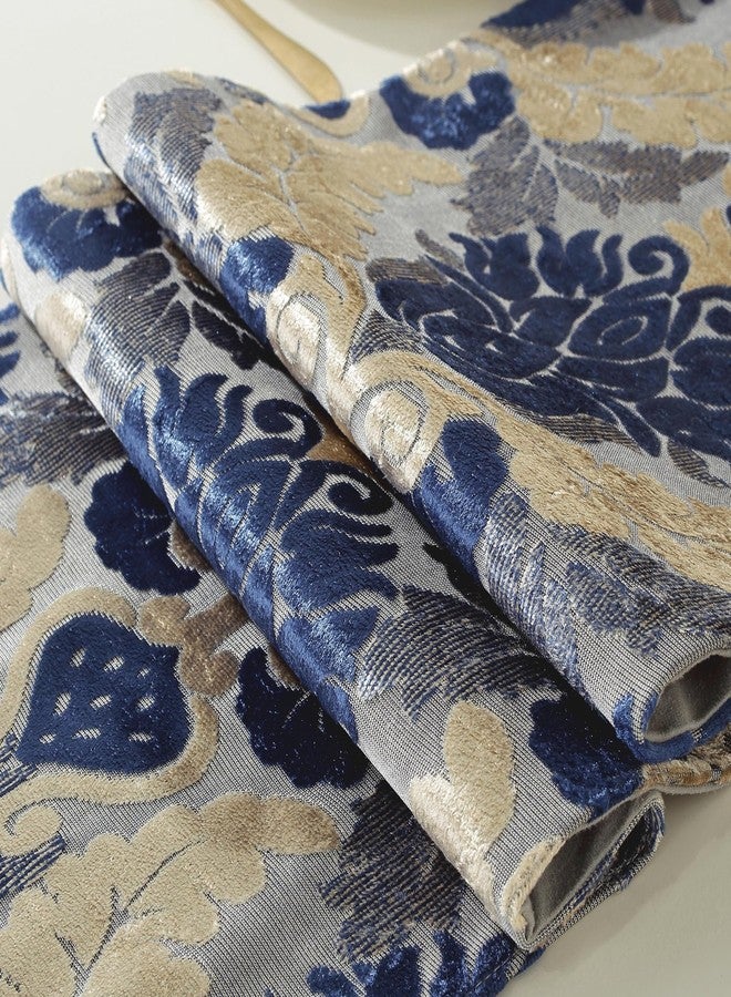 Fhberni Vintage Table Runner Jacquard Fabric with Multi-Tassels Table Runners for Dining Room Dresser Wedding Holiday Party Decorations (Blue, 11 x 98 inch) - Image 3