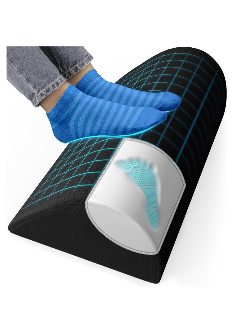 والالا مسند قدم تحت المكتب، مسند قدم قابل للتعديل من إسفنج الذاكرة، مسند قدم، وسادة تدليك للقدم، مسند دعم للساق مريح طوال اليوم للاستخدام في المكتب والألعاب - Image 1