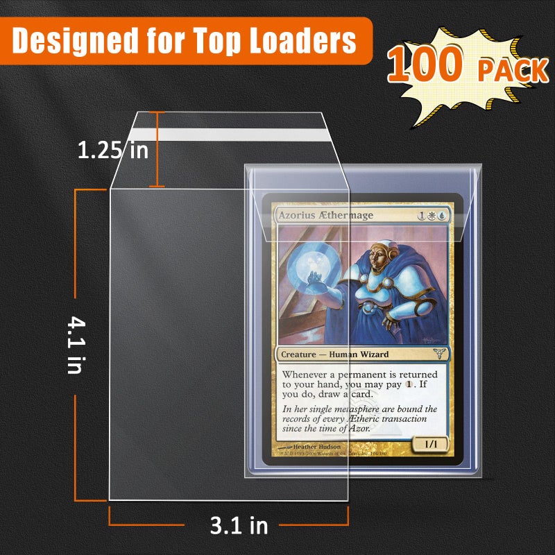 tutata Top Loader Sleeves 100 Pack, Penny Sleeves for Top Loaders Trading Card Ultra Protection for Pro Collector (100Pack) - Image 2