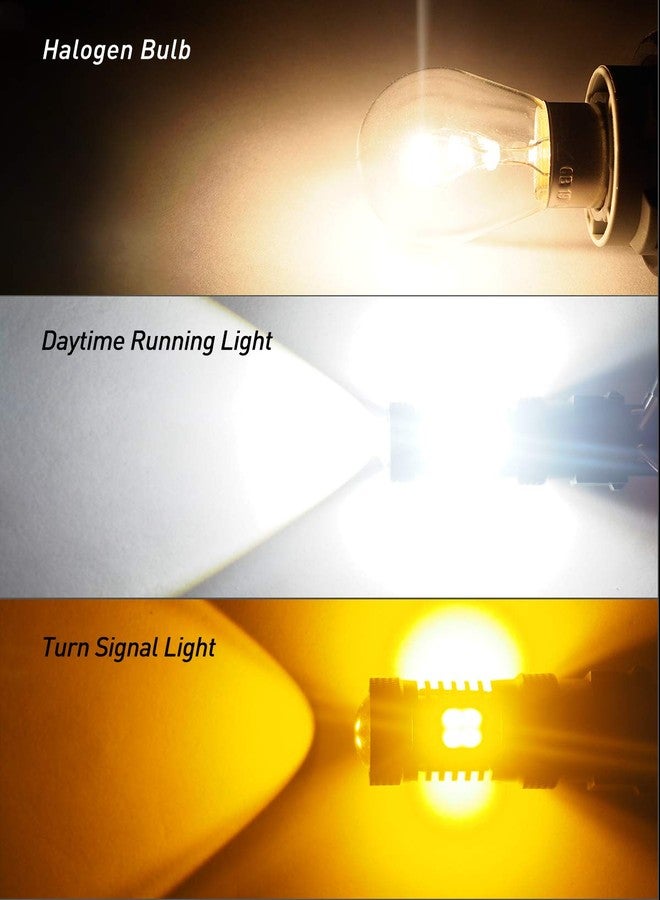 أوكسيتو مصابيح AUXITO LED ثنائية اللون أبيض وأصفر 3157 3155 3457 4157 مع شرائح بروجكتور 3030 لإشارات الانعطاف وأضواء التوقف في السيارة، (عبوة من قطعتين) - Image 3