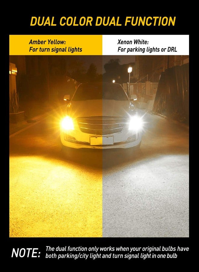 أوكسيتو مصابيح AUXITO LED ثنائية اللون أبيض وأصفر 3157 3155 3457 4157 مع شرائح بروجكتور 3030 لإشارات الانعطاف وأضواء التوقف في السيارة، (عبوة من قطعتين) - Image 4