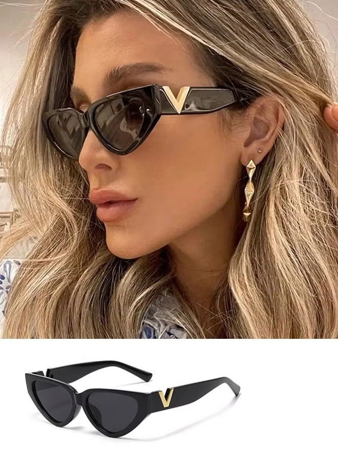 Bincoo 3PCS Retro Rectangle Sunglasses Eyeglass Women and Men Vintage Small Square Sun Protection Glasse UV400 Protection Sunglasses Vintage Driving Glasses 90’s Fashion Narrow Square Frame - Image 2