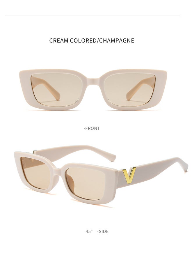 Bincoo 3PCS Retro Rectangle Sunglasses Eyeglass Women and Men Vintage Small Square Sun Protection Glasse UV400 Protection Sunglasses Vintage Driving Glasses 90’s Fashion Narrow Square Frame - Image 4