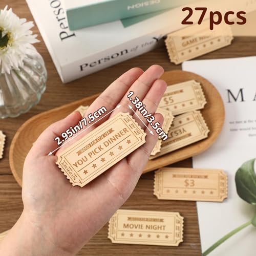 CypherX Kids Reward Tokens, Unique Birthday Wooden Tokens for Kids, 24 Redeemable Tokens + 3 Blank DIY Tokens, Coupon Shaped (Not for Easter Eggs) - Image 3